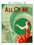 All Of Me Sheet Music Vintage Retro Advert Poster A4 Photo Print