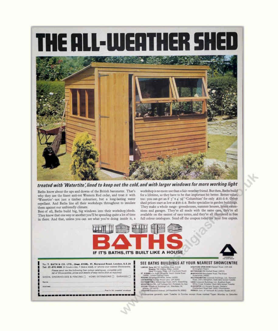 All Weather Shed Vintage Retro Advert Poster A4 Photo Print