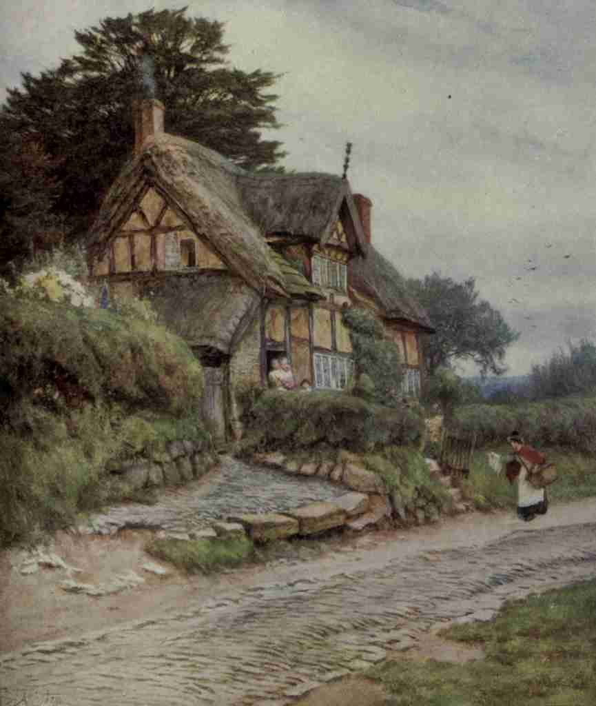Allingham Helen 1848 1926 Happy England 1904 A Cheshire Cottage Alderley Edge A4 Photo Print