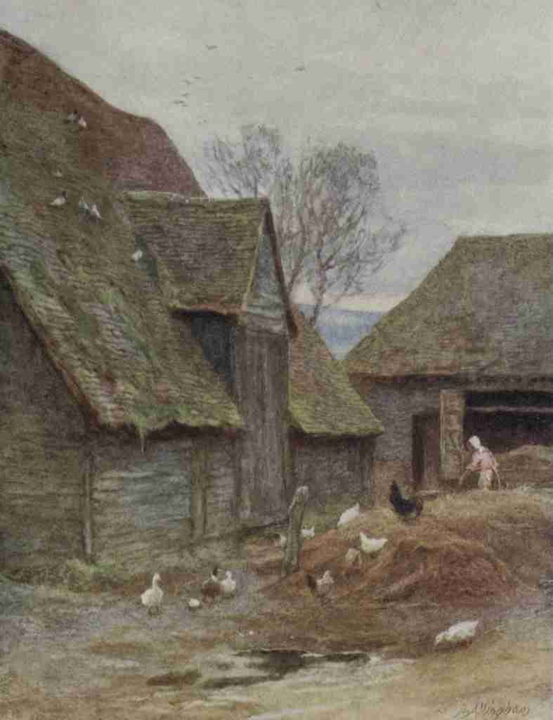 Allingham Helen 1848 1926 Happy England 1904 A Kentish Farmyard A4 Photo Print