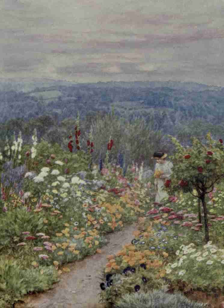 Allingham Helen 1848 1926 Happy England 1904 A Kentish Garden A4 Photo Print
