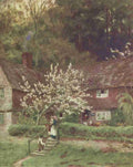Allingham Helen 1848 1926 Happy England 1904 Cherry Tree Cottage Chiddingfold A4 Photo Print