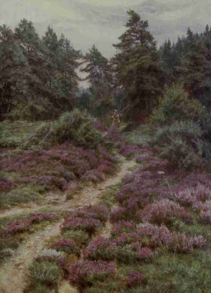 Allingham Helen 1848 1926 Happy England 1904 Heather on Crockham Hill Kent A4 Photo Print