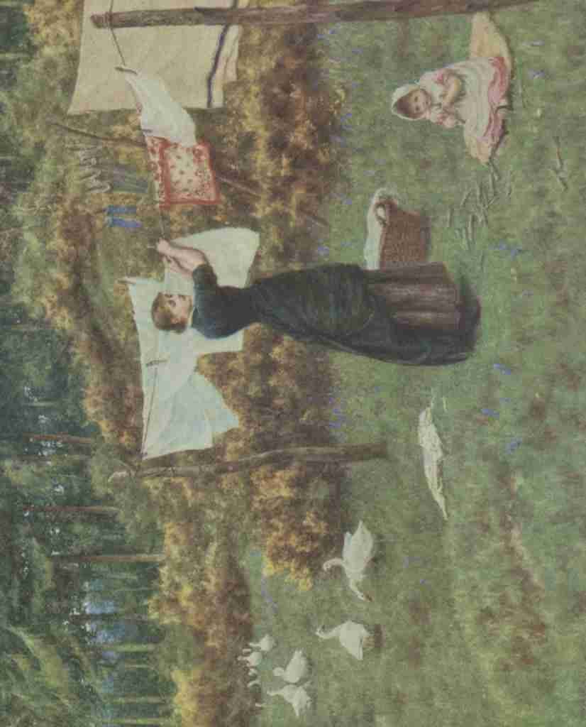 Allingham Helen 1848 1926 Happy England 1904 The Clothes line A4 Photo Print