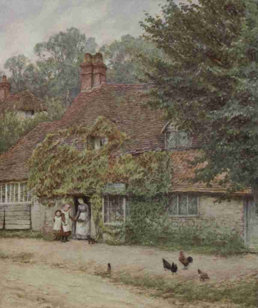 Allingham Helen 1848 1926 Happy England 1904 The Fish shop Haslemere Vintage A4 Photo Print