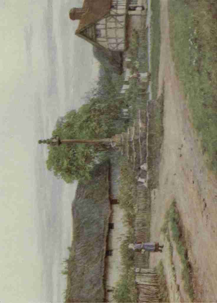 Allingham Helen 1848 1926 Happy England 1904 The Market Cross Hagbourne A4 Photo Print