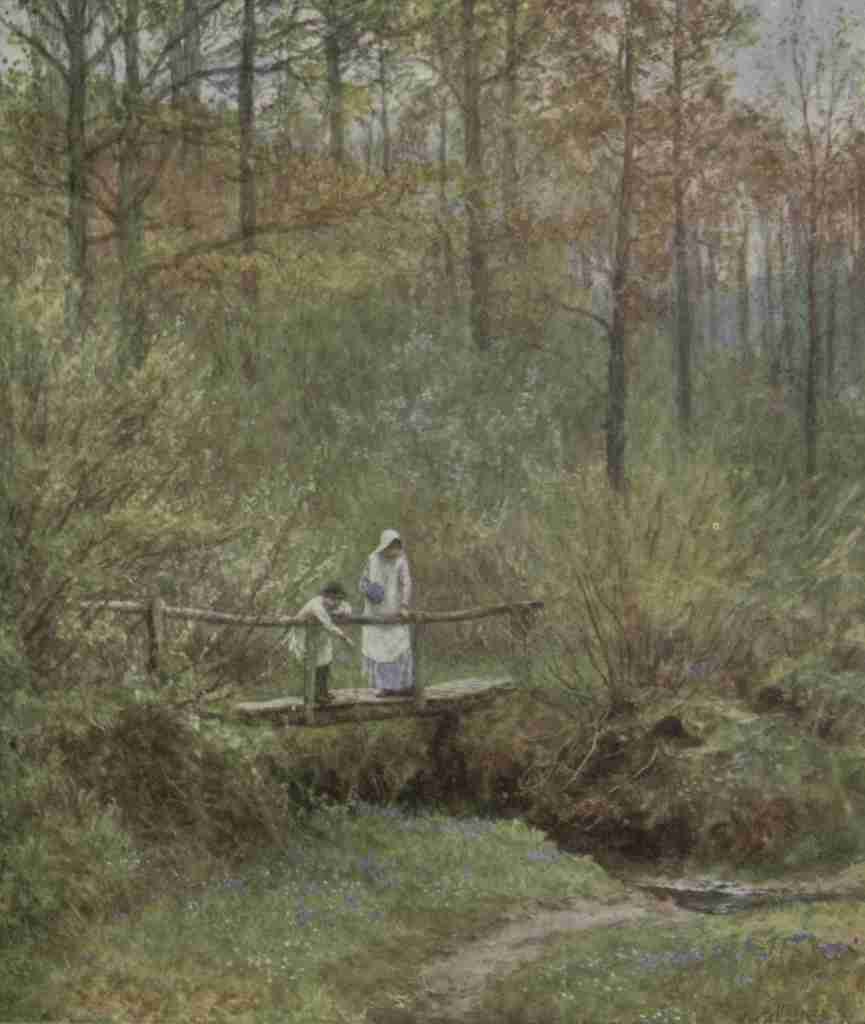 Allingham Helen 1848 1926 Happy England 1904 Tig Bridge Surrey A4 Photo Print