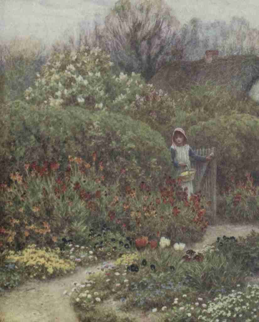 Allingham Helen 1848 1926 Happy England 1904 Wallflowers Vintage A4 Photo Print