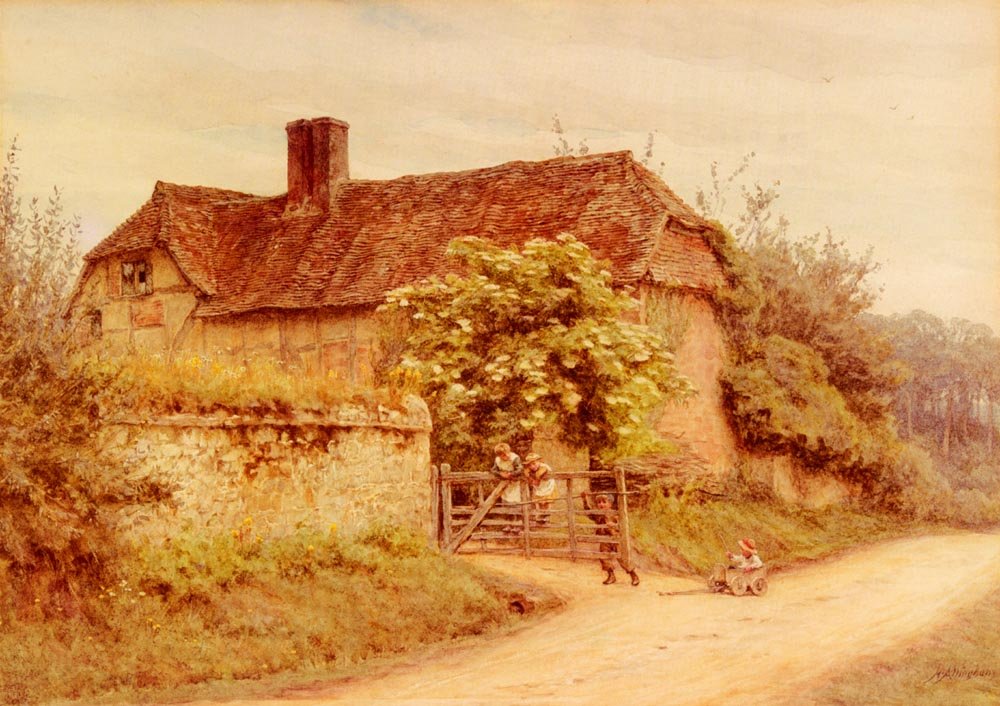 Allingham Helen A Berkshire Cottage Art A4 Photo Print