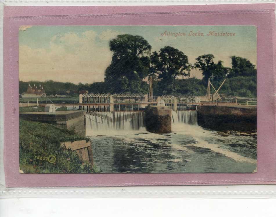 Allington Locks Maidstone Kent Dated 1908 Vintage A4 Photo Print