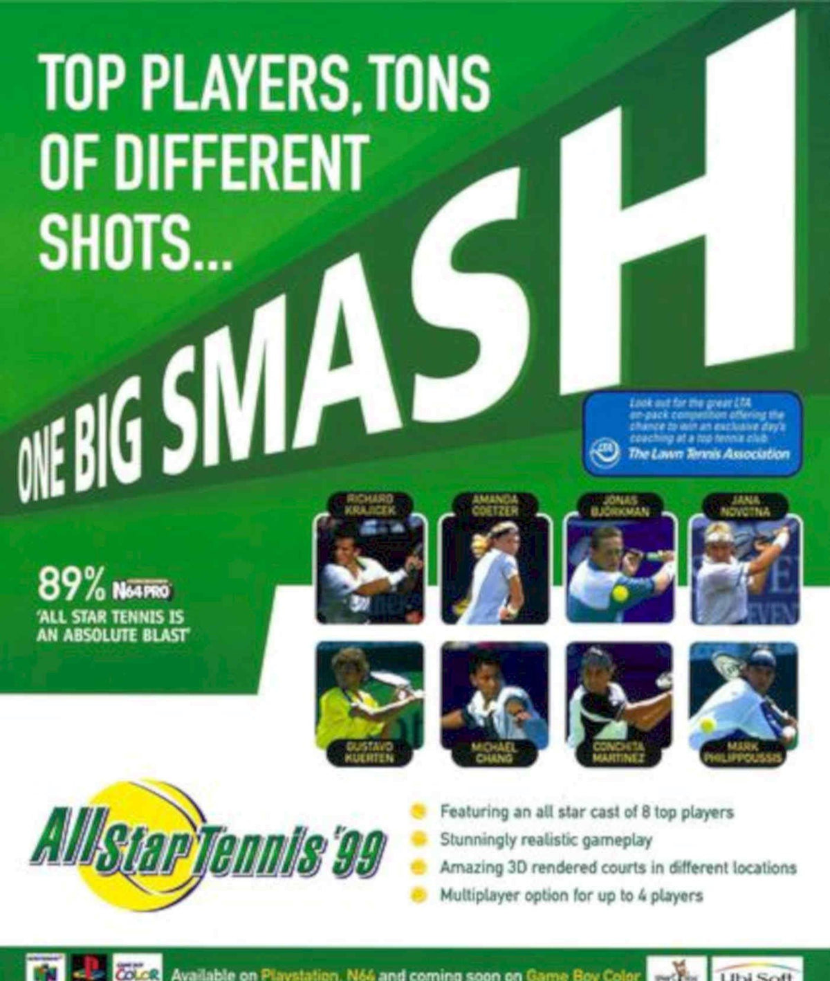 Allstar Tennis 99 Vintage Retro Advert Poster A4 Photo Print