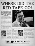 Allstate Tape Red Vintage Retro Advert Ads A4 Photo Print