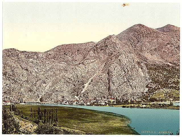 Almissa general view Dalmatia Vintage A4 Photo Print