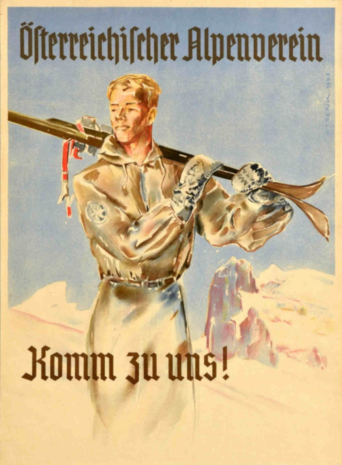 Alpenverein Winter Mountains Vintage Retro Advert Poster A4 Photo Print