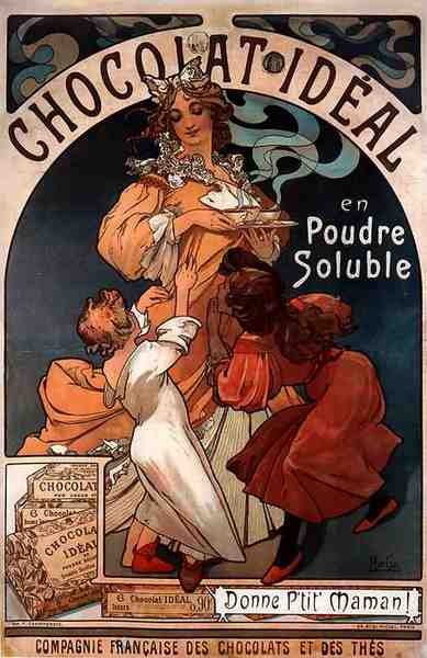 Alphonse Maria Mucha Chocolat Ideal A4 Photo Print