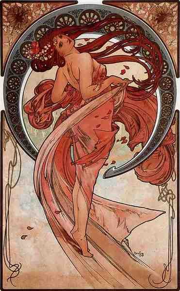 Alphonse Maria Mucha Dance A4 Photo Print