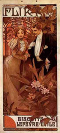 Alphonse Maria Mucha Flirt Calendar A4 Photo Print
