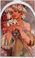 Alphonse Maria Mucha Flower Litho A4 Photo Print