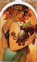 Alphonse Maria Mucha Fruit Litho A4 Photo Print