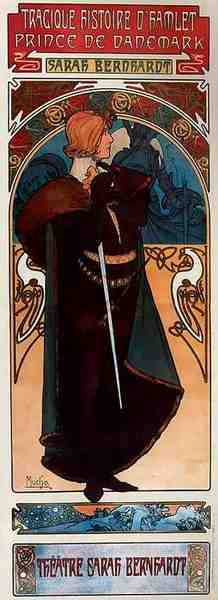 Alphonse Maria Mucha Hamlet A4 Photo Print