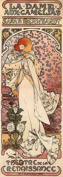 Alphonse Maria Mucha La Dame Au Camelias A4 Photo Print