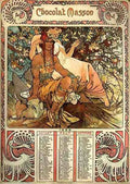 Alphonse Maria Mucha Manhood Calendar A4 Photo Print