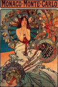 Alphonse Maria Mucha Monaco Monte Carlo Litho A4 Photo Print