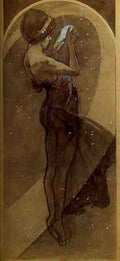 Alphonse Maria Mucha North Star Pencil Wash A4 Photo Print