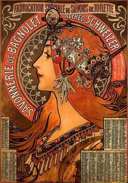 Alphonse Maria Mucha Savonnerie De Bagnolet A4 Photo Print