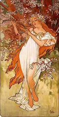 Alphonse Maria Mucha Spring Panel A4 Photo Print