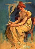 Alphonse Maria Mucha Untitled Watercolour A4 Photo Print