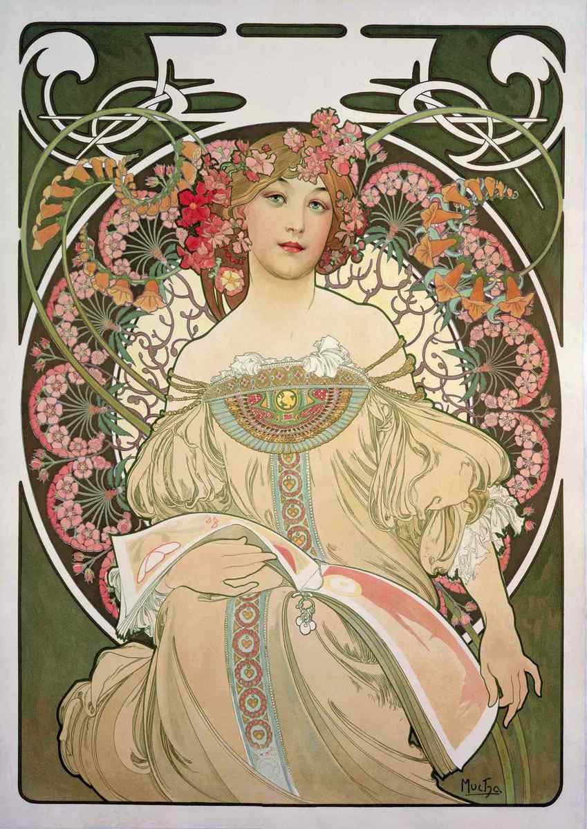 Alphonse Maria Mucha champagne A4 Photo Print
