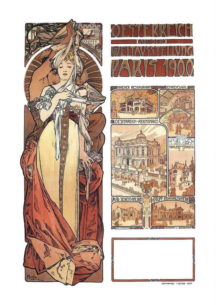 Alphonse Mucha 1 050 art nouveau Vintage Illustration A4 Photo Print