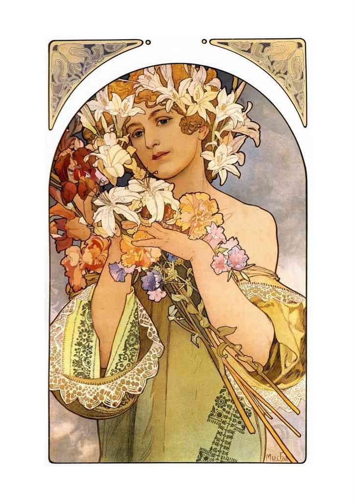 Alphonse Mucha 1 061 art nouveau Vintage Illustration A4 Photo Print