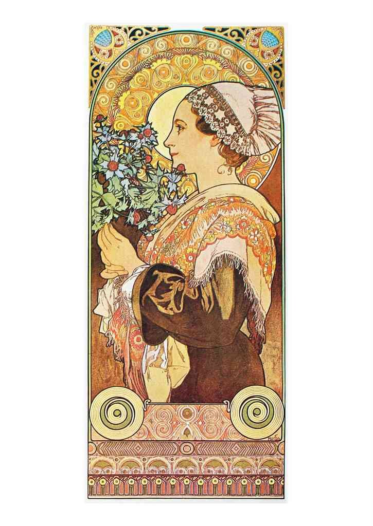 Alphonse Mucha 1 070 art nouveau Vintage Illustration A4 Photo Print