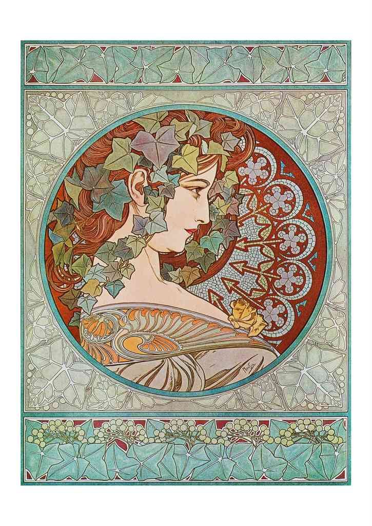 Alphonse Mucha 1 074 art nouveau Vintage Illustration A4 Photo Print