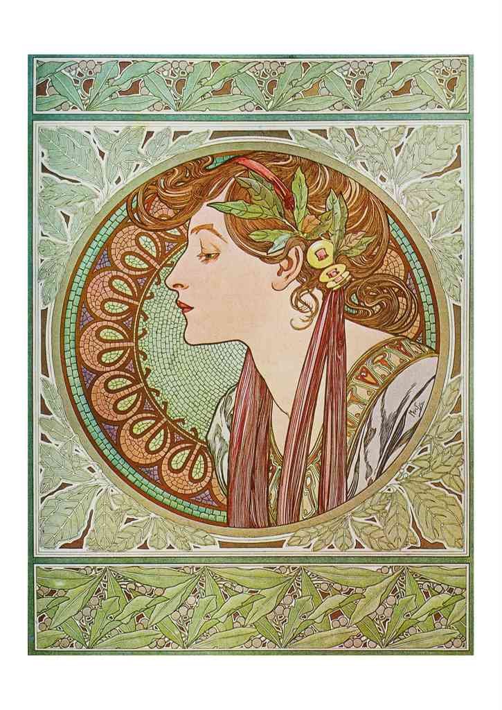 Alphonse Mucha 1 075 art nouveau Vintage Illustration A4 Photo Print