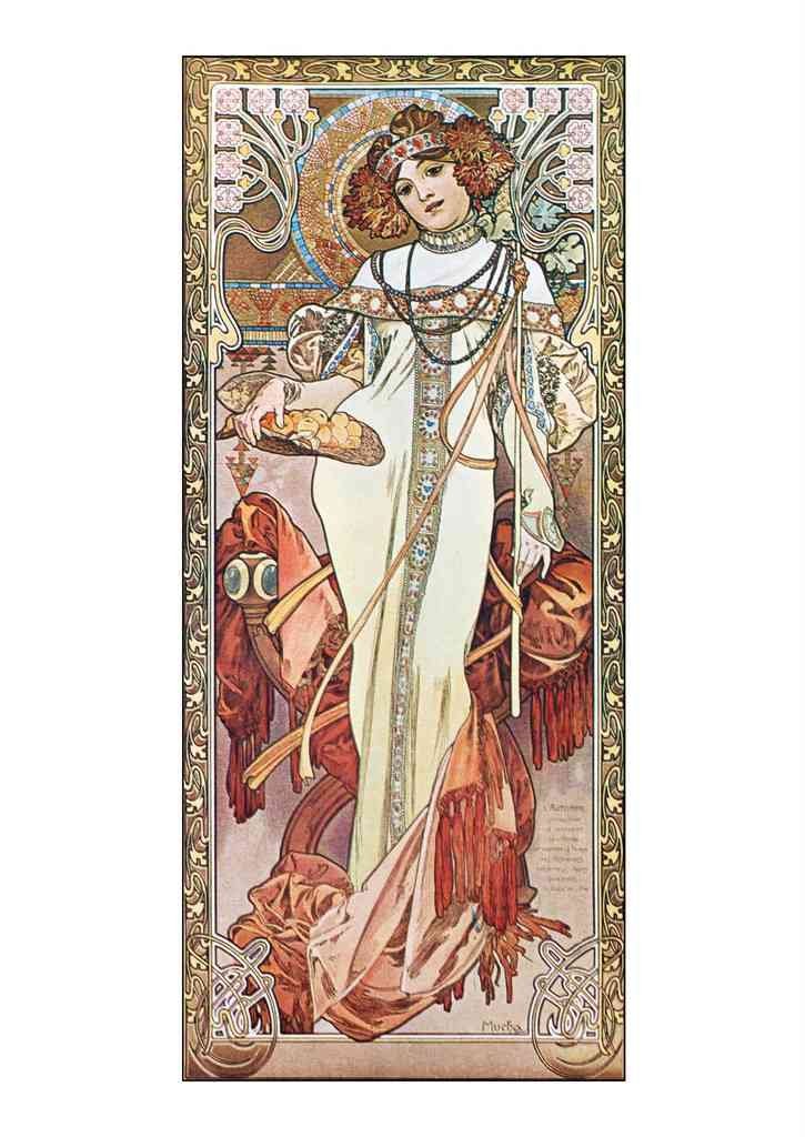 Alphonse Mucha 1 094 art nouveau Vintage Illustration A4 Photo Print