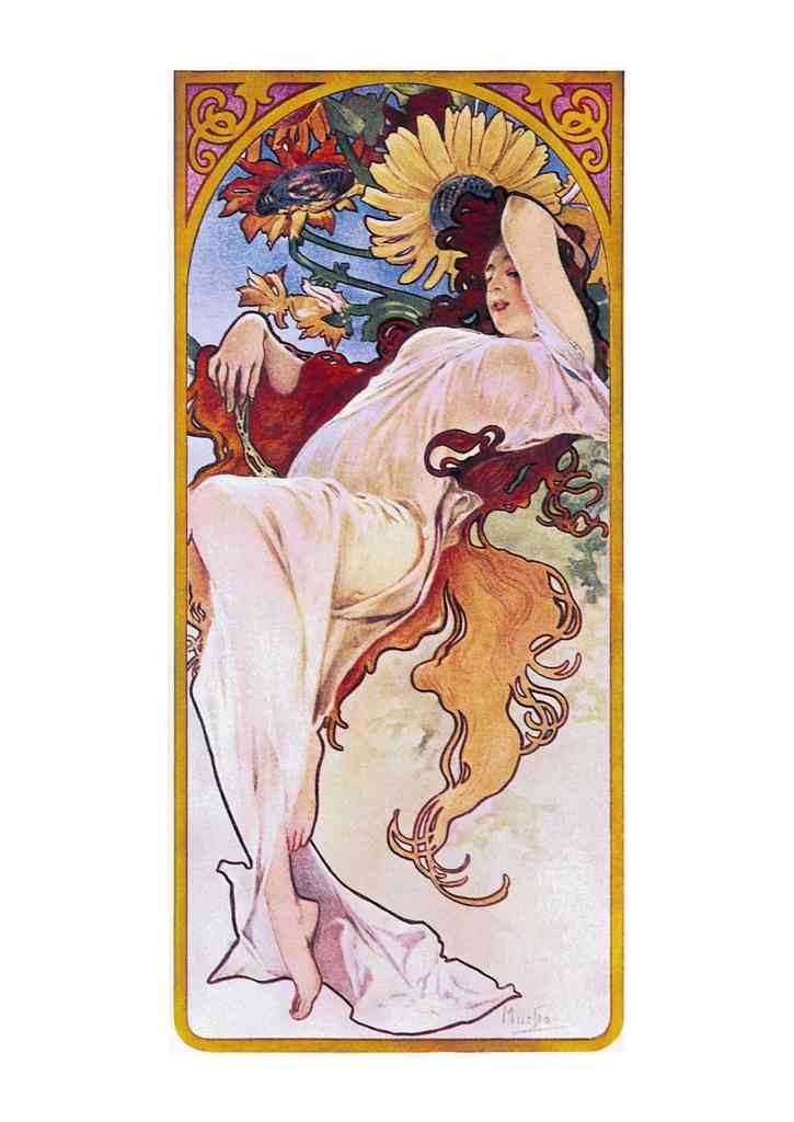 Alphonse Mucha 1 098 art nouveau Vintage Illustration A4 Photo Print