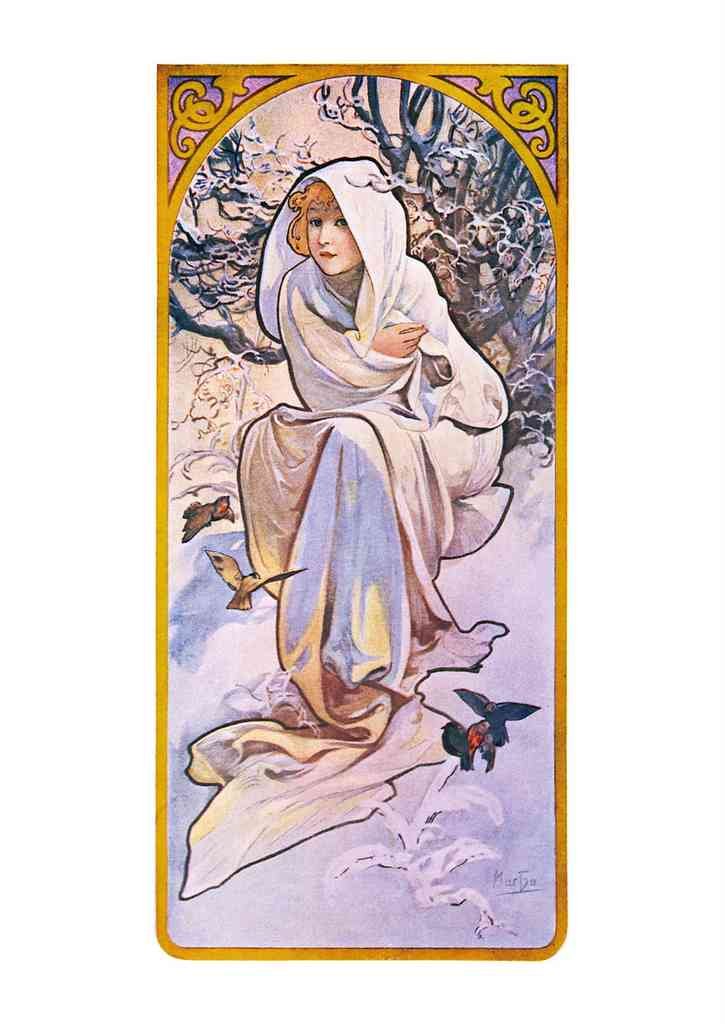 Alphonse Mucha 1 100 art nouveau Vintage Illustration A4 Photo Print