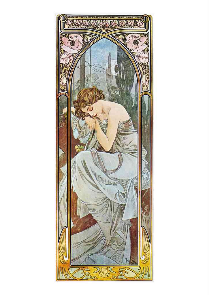 Alphonse Mucha 1 105 art nouveau Vintage Illustration A4 Photo Print