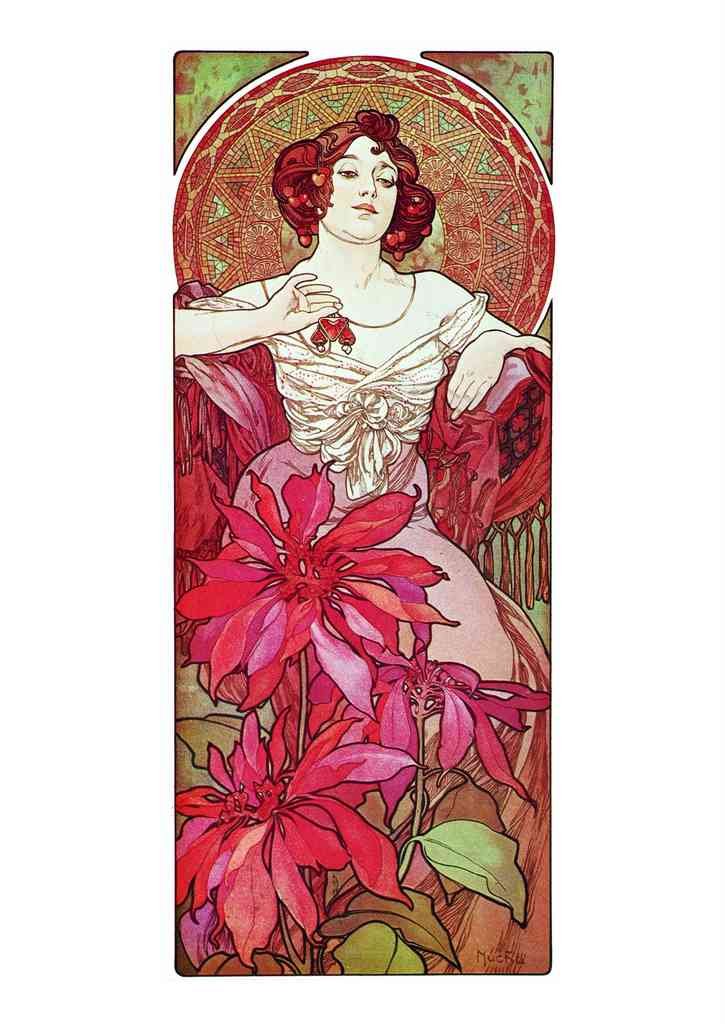 Alphonse Mucha 1 113 art nouveau Vintage Illustration A4 Photo Print