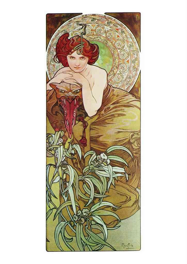 Alphonse Mucha 1 115 art nouveau Vintage Illustration A4 Photo Print