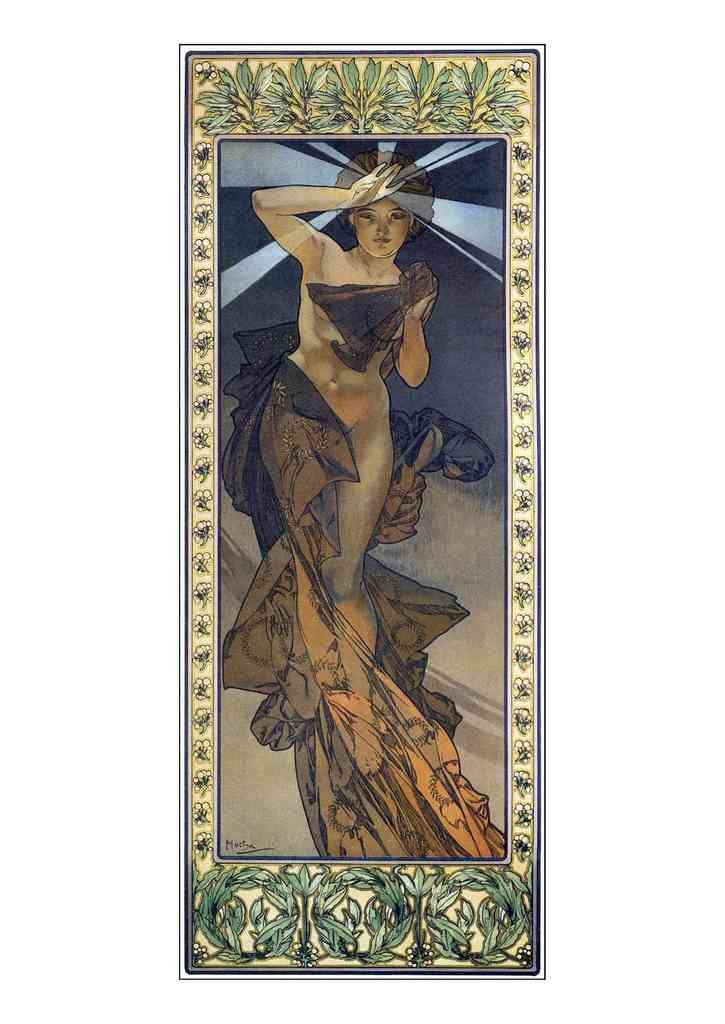 Alphonse Mucha 1 119 art nouveau Vintage Illustration A4 Photo Print