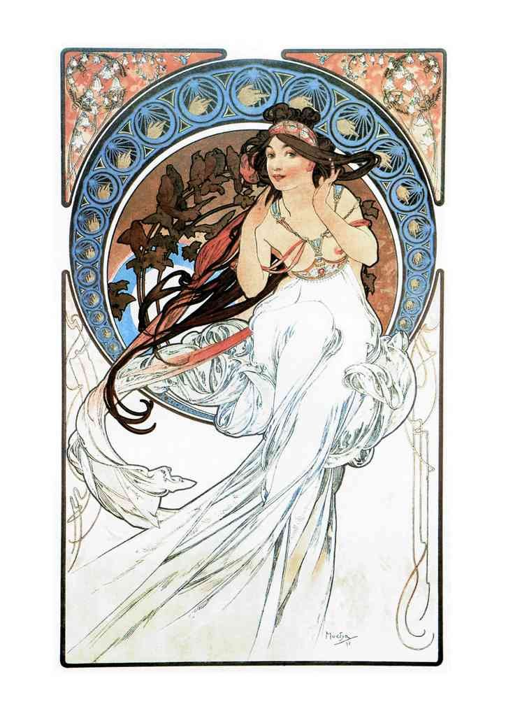 Alphonse Mucha 1 123 art nouveau Vintage Illustration A4 Photo Print