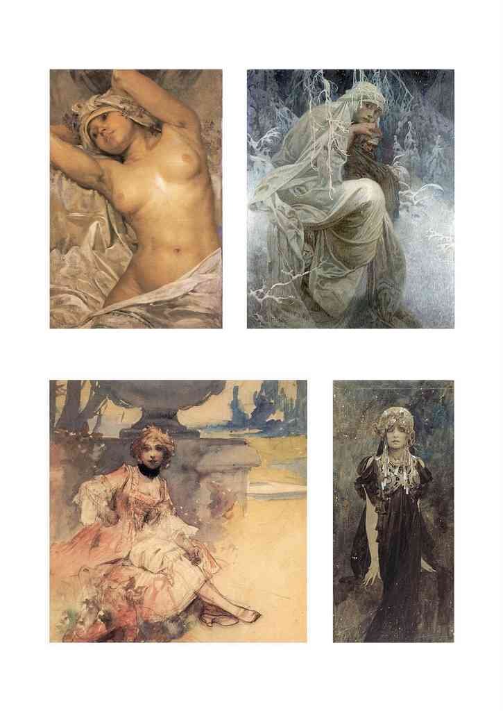 Alphonse Mucha 1 159 art nouveau Vintage Illustration A4 Photo Print