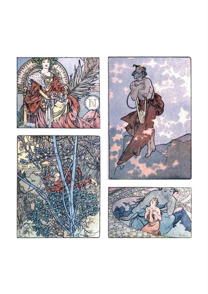 Alphonse Mucha 2 019 art nouveau Vintage Illustration A4 Photo Print
