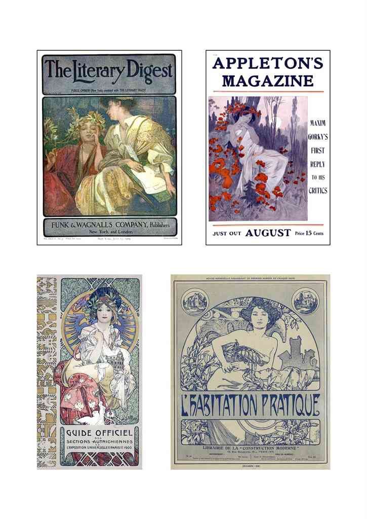 Alphonse Mucha 2 030 art nouveau Vintage Illustration A4 Photo Print