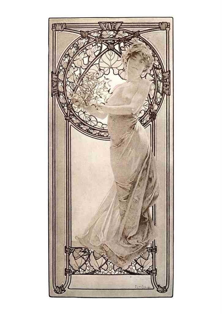 Alphonse Mucha 2 068 art nouveau Vintage Illustration A4 Photo Print