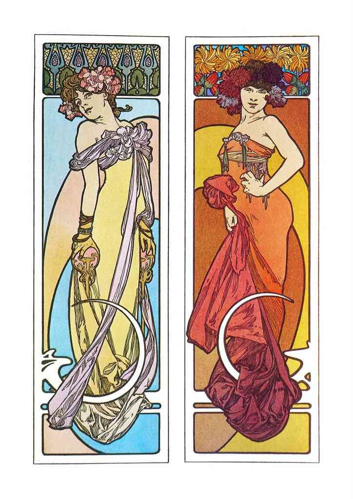 Alphonse Mucha 2 099 art nouveau Vintage Illustration A4 Photo Print